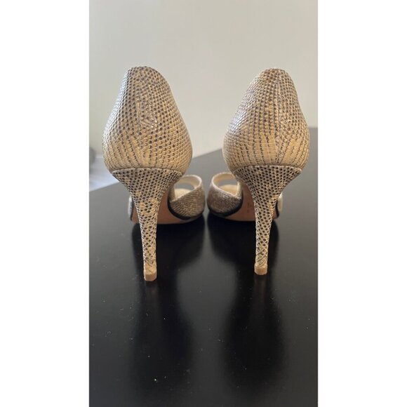 RALPH LAUREN PURPLE COLLECTION LIZARD D'ORSAY PEEP TOE HEELS 37 - Picture 6 of 10